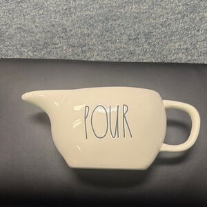 Rae Dunn Cream Ceramic 'POUR' Pitcher